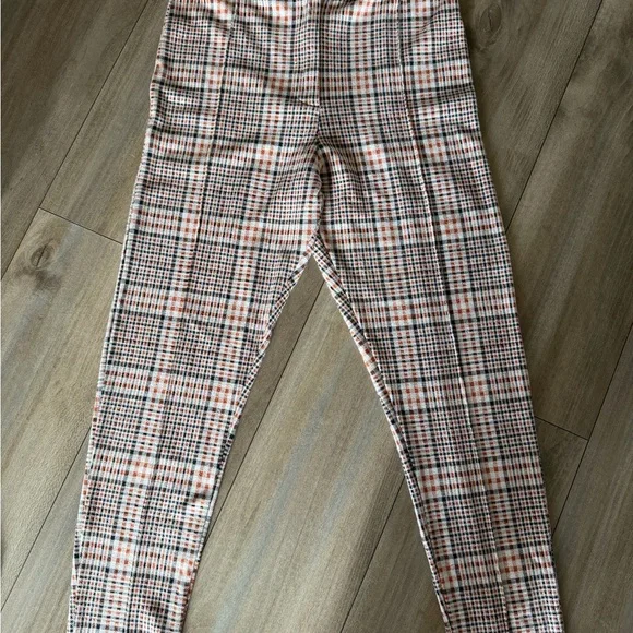 Free People Plaid Leggings in Cream and Black - Picture 3 of 16